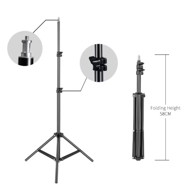 2Pcs Tripod for Phone Mobilephone Selfie Stick Adjustable Light Stand 1/4 Screw Head Photo Studio Flaes Photographic Softbox - Image 12
