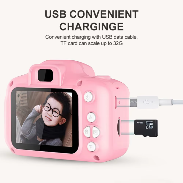 8MP Kids Camera Toys 1080P Digital Video Camcorders 2 Inch Color Display Cute Children Camera with 32G TF Card USB Card Reader - Image 4