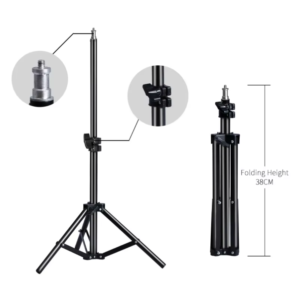 2Pcs Tripod for Phone Mobilephone Selfie Stick Adjustable Light Stand 1/4 Screw Head Photo Studio Flaes Photographic Softbox - Image 9
