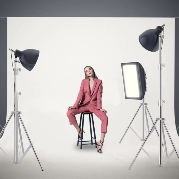 2 Packs 110"/2.8M Stainless Steel Light Stand Spring Cuioned Heavy Duty Tripod Stand Speedlight Strobe Light Softbox Umbrella - Image 7