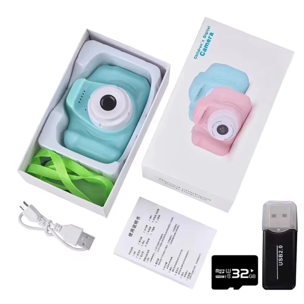 8MP Kids Camera Toys 1080P Digital Video Camcorders 2 Inch Color Display Cute Children Camera with 32G TF Card USB Card Reader - Image 8