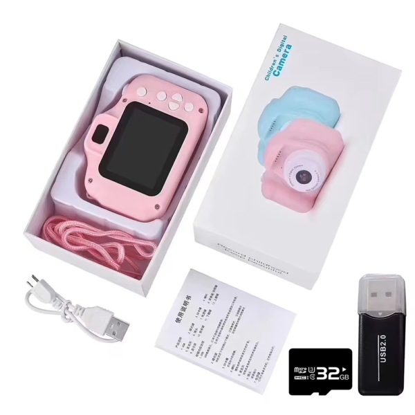 8MP Kids Camera Toys 1080P Digital Video Camcorders 2 Inch Color Display Cute Children Camera with 32G TF Card USB Card Reader - Image 9